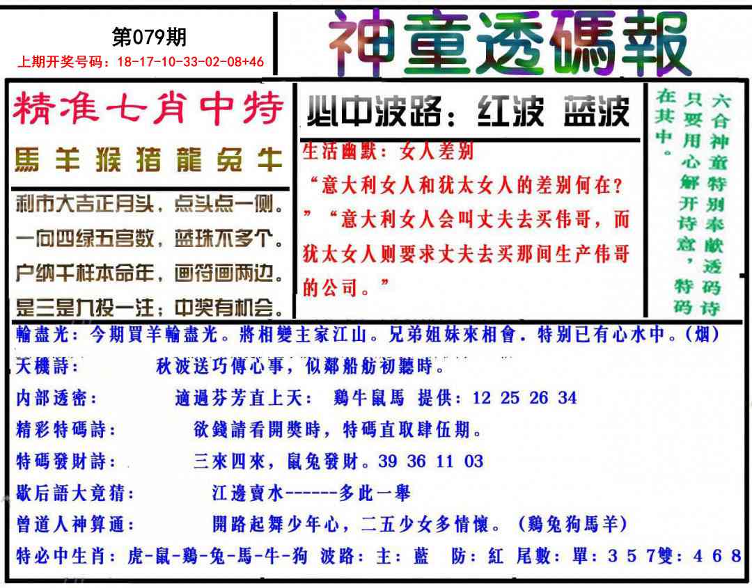 079期神童透码报[图]